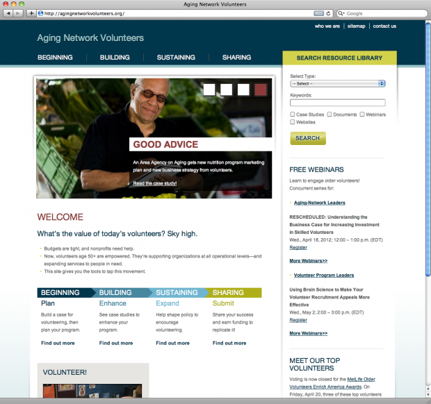 Aging Network Volunteers Web Site