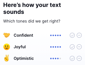 Grammarly says this text is Confident, Joyful, and Optimistic.